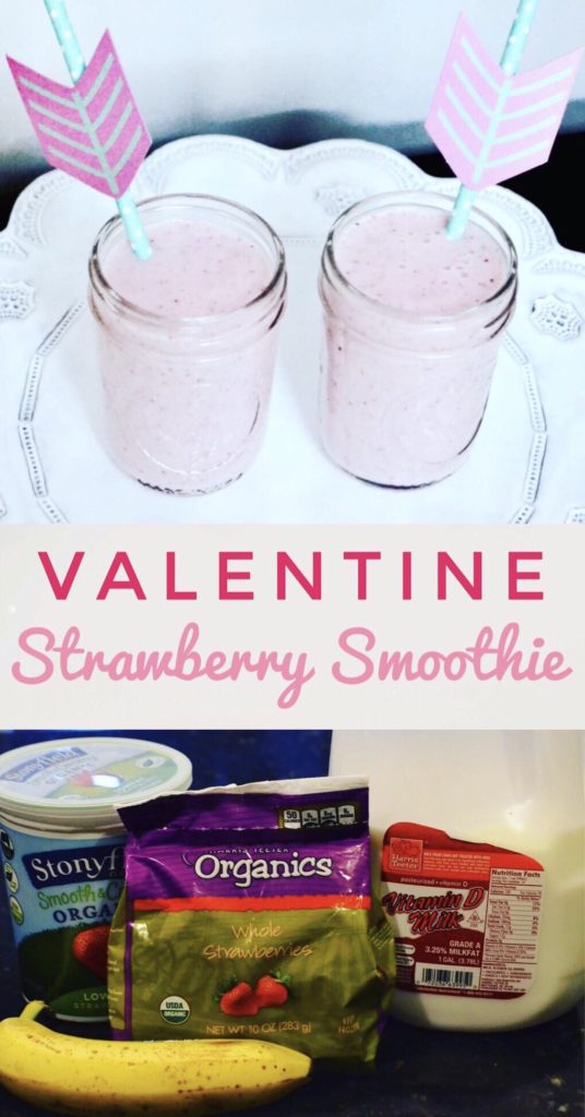 Make your kids feel special with this Valentine Strawberry Smoothie! It's a healthy treat but tastes like a milkshake.