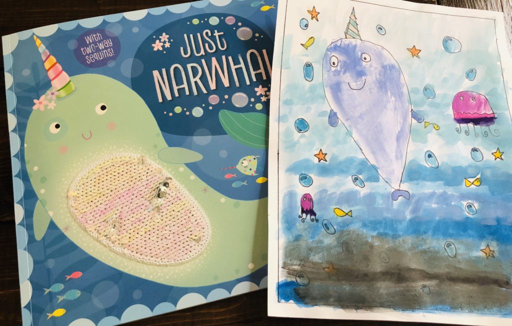 Just Narwhal Watercoloring Book Craft