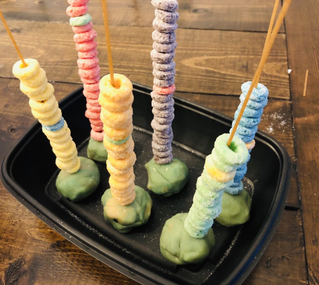 Fruit Loop Towers Fine Motor Activity