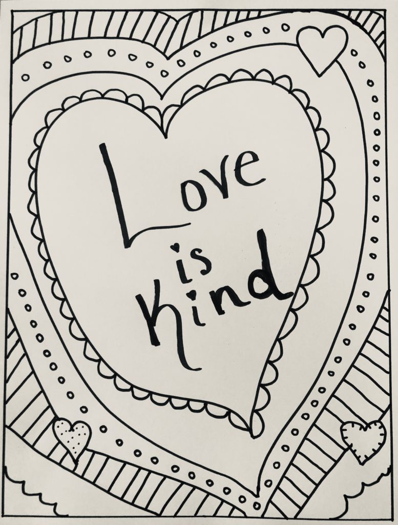 Love Is Kind Free Printable Coloring Sheet