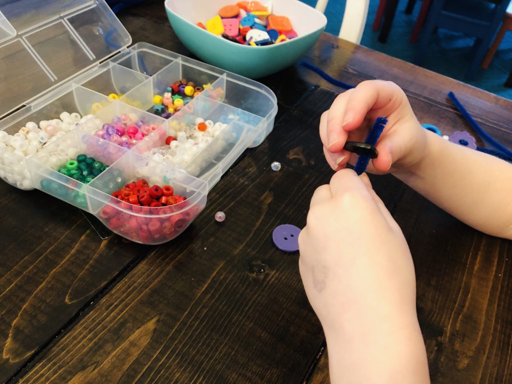 Bead and Button Pipe Cleaner Bracelets