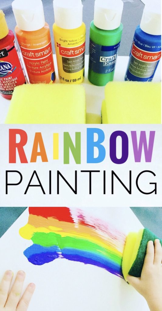 Rainbow Painting Kids Craft - Great art project for spring or summer!