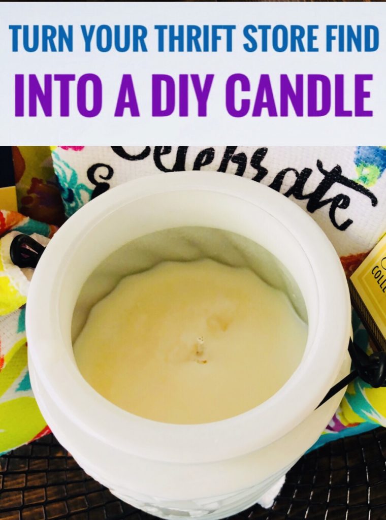 DIY Thrift Store Container Candle - So easy to make your own candles from fun thrift store finds!