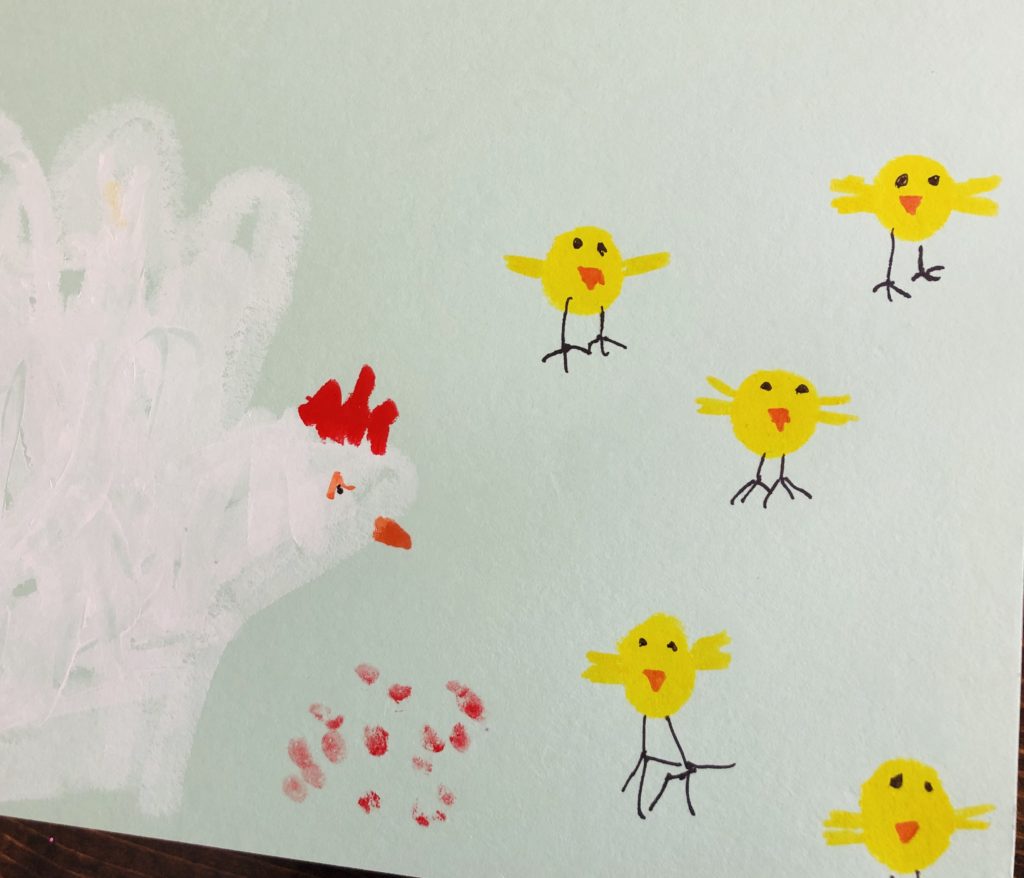 Hand Chicken Craft with Kwik Stix Paint