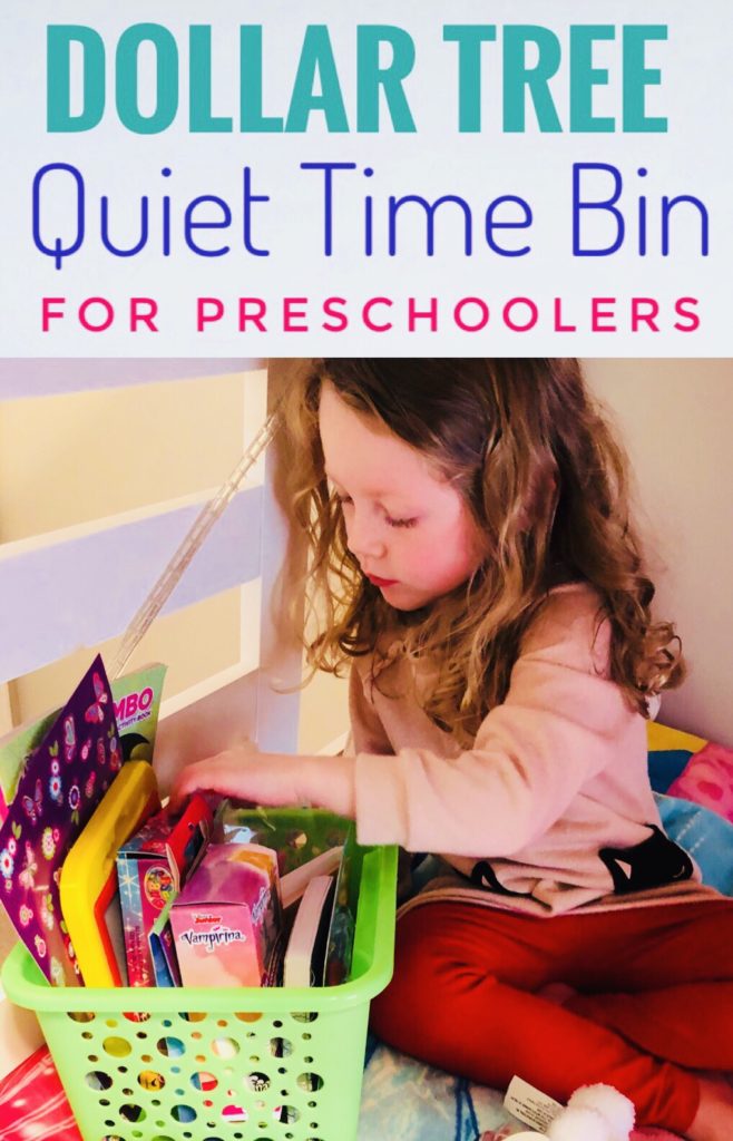 Dollar Tree Quite Time Bin for Preschoolers