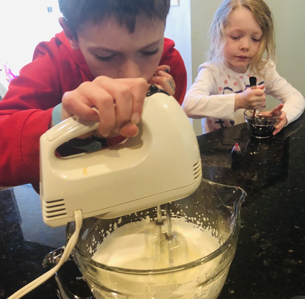 Making Galaxy Strawberries as one of our space themed activities.