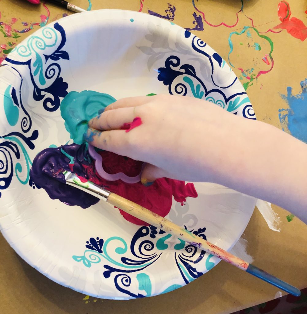 Cookie Cutter Flower Painting