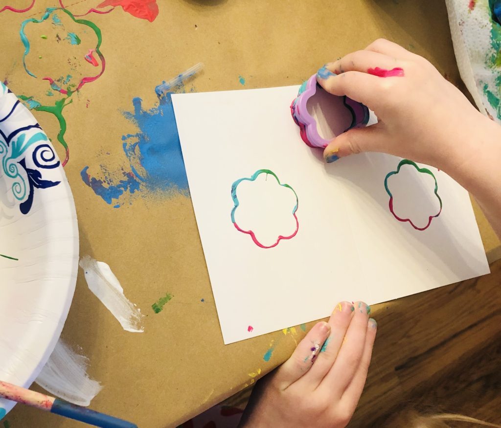 Cookie Cutter Flower Painting