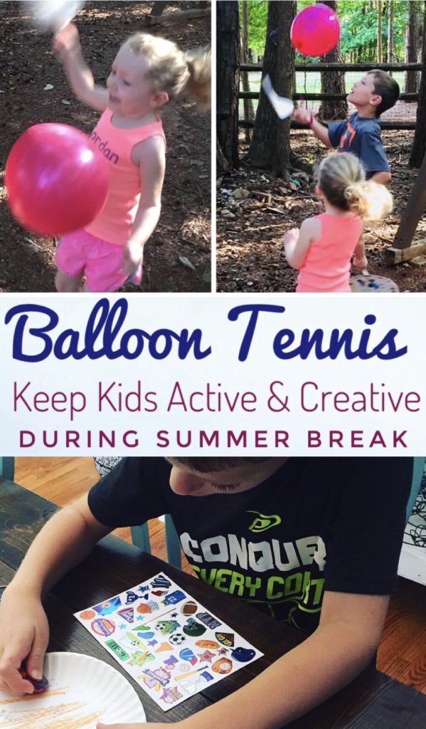 Keep the kids creative and active this summer with this easy Balloon Tennis Activity.
