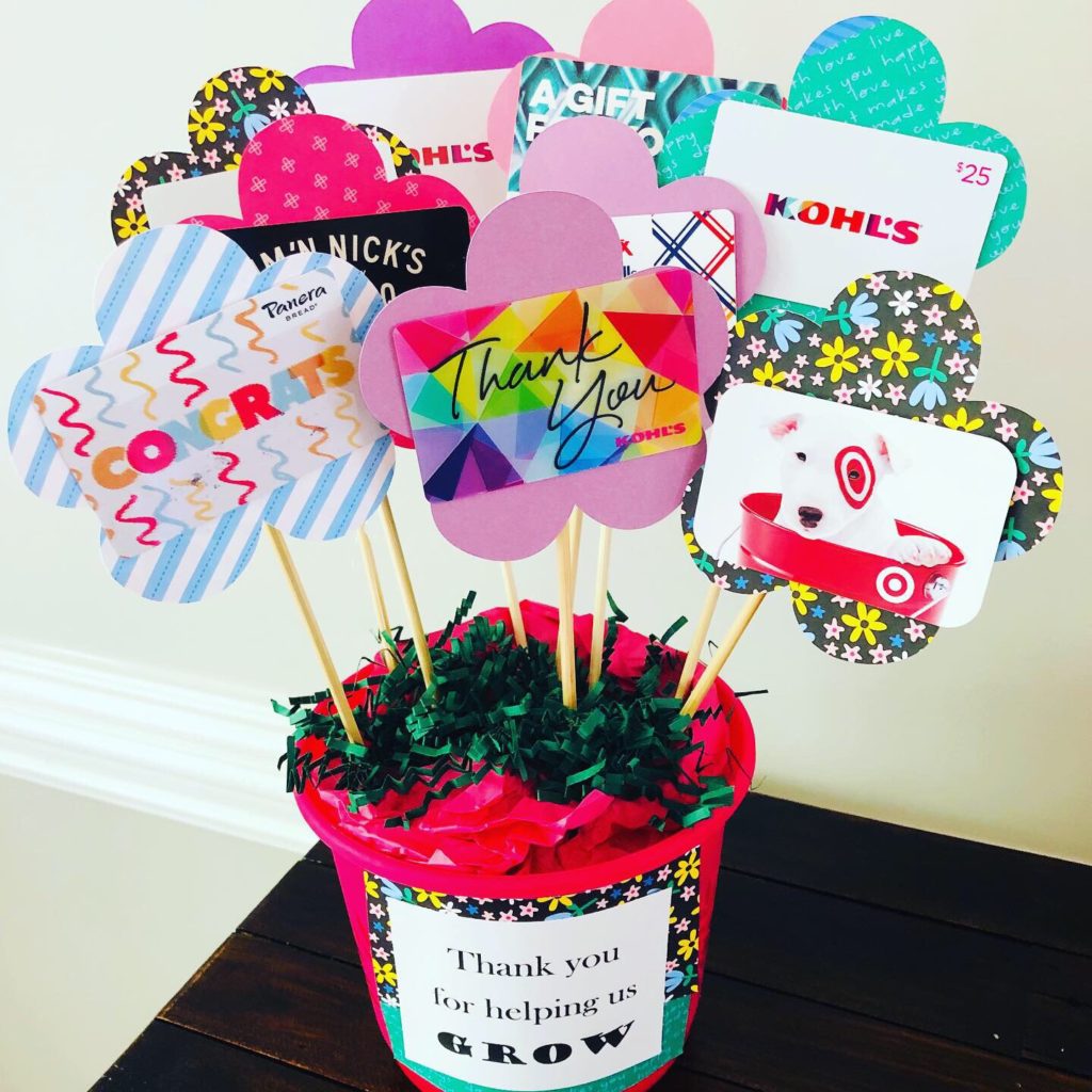 Gift Card Bouquet for Teachers Glitter On A Dime