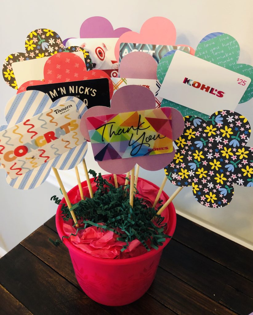 Gift Card Bouquet for Teachers Glitter On A Dime