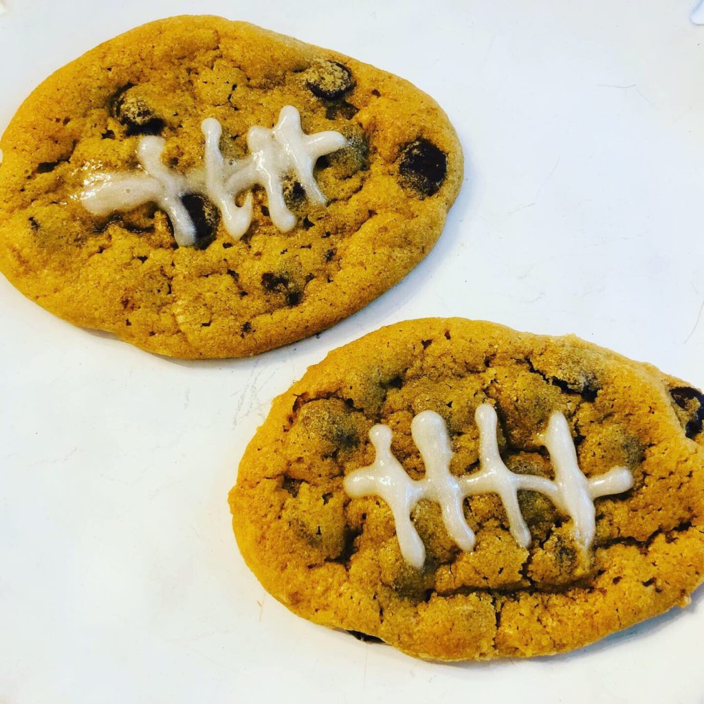 football chocolate chip cookies