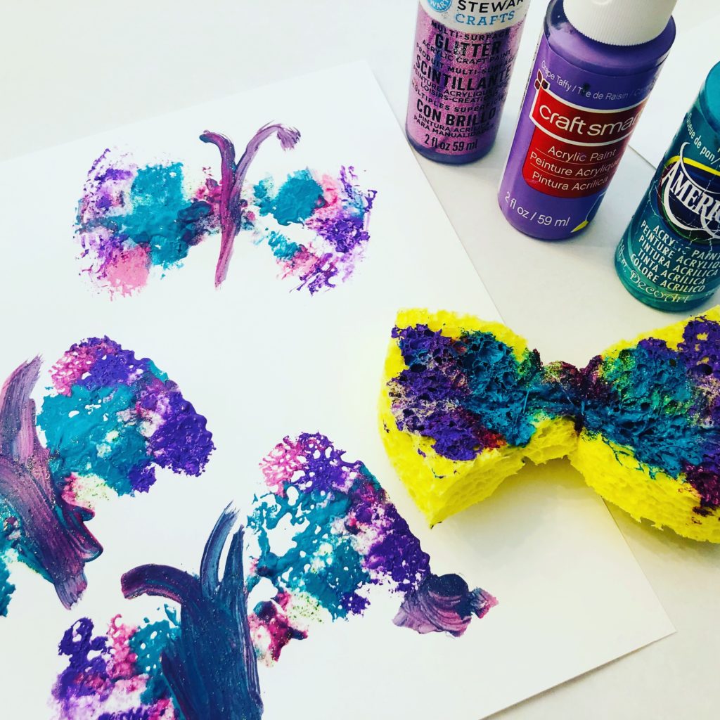 Sponge Painting Butterflies