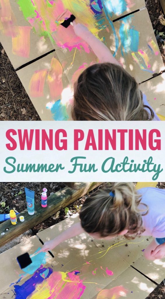 Swing Painting Process Art Activity for Kids - Great Summer Project