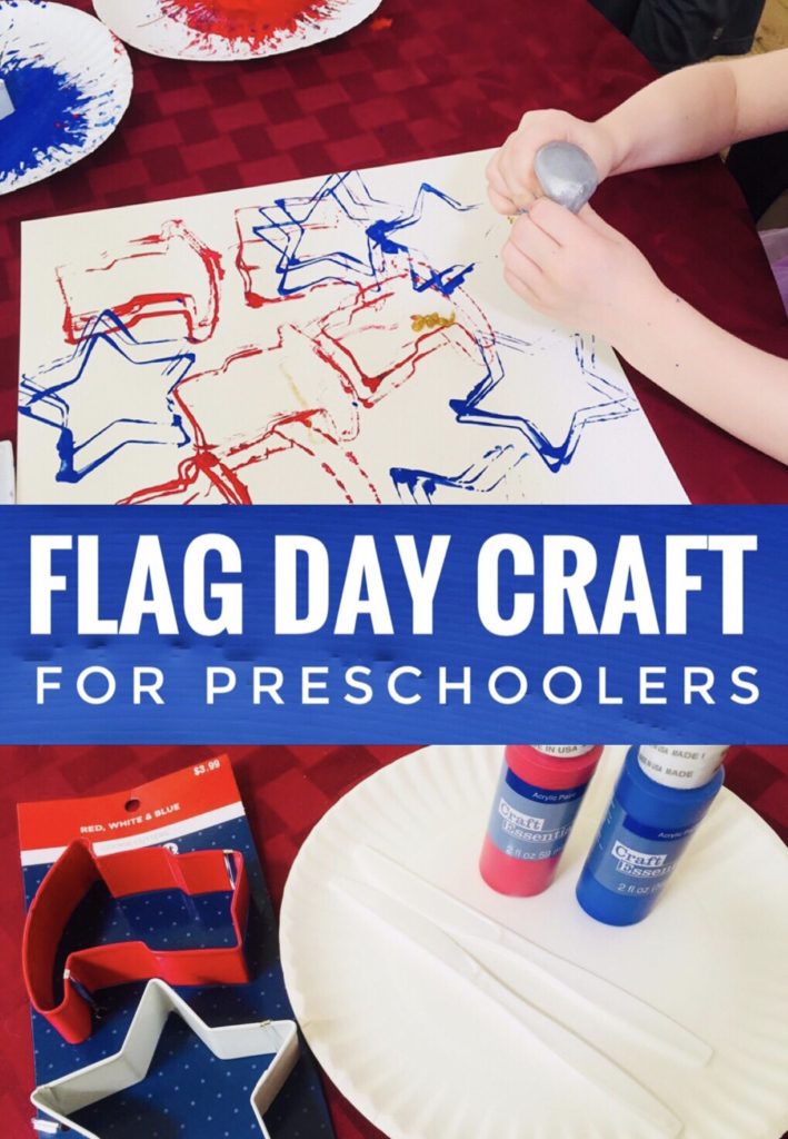 Patriotic Cookie Cutter Painting - great flag day craft for preschoolers.