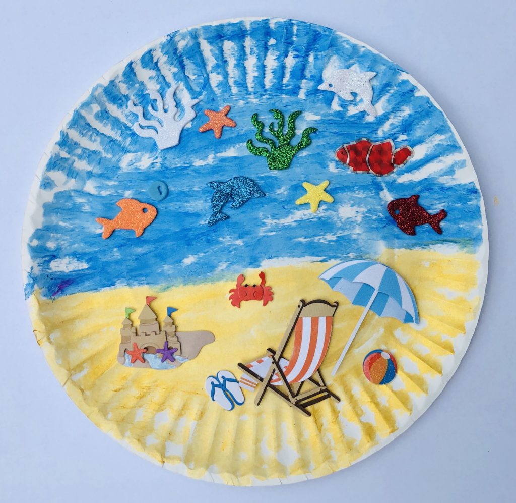 Paper Plate Beach Craft for Kids