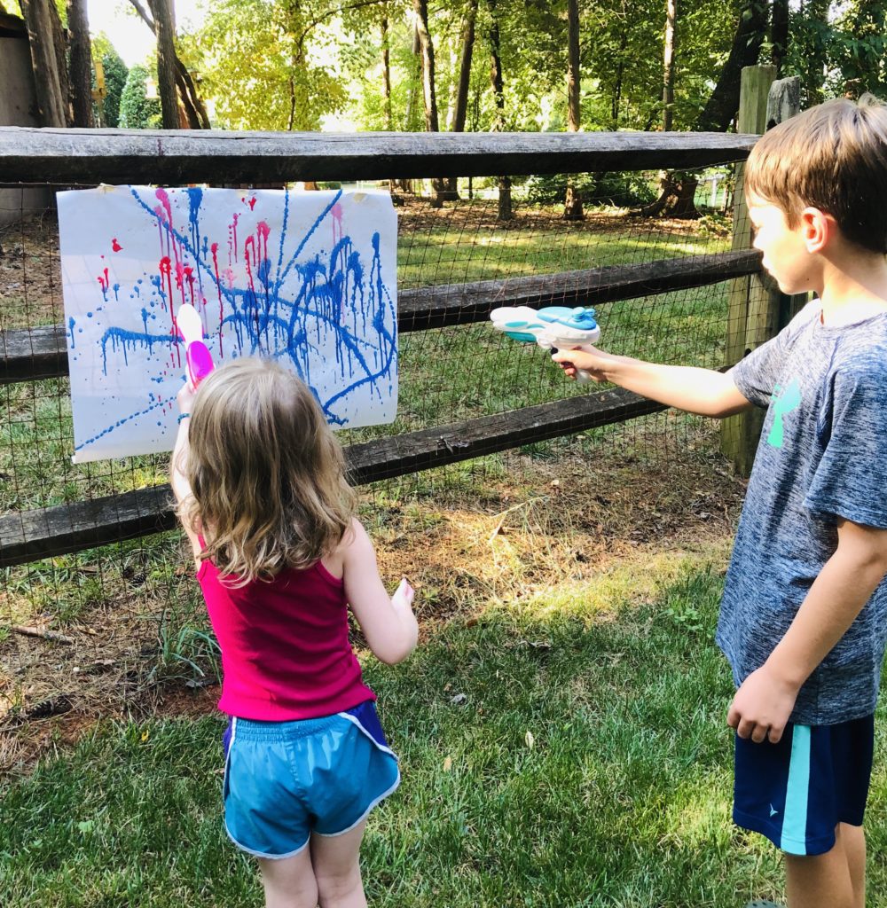 Water Squirter Painting - outdoor art idea