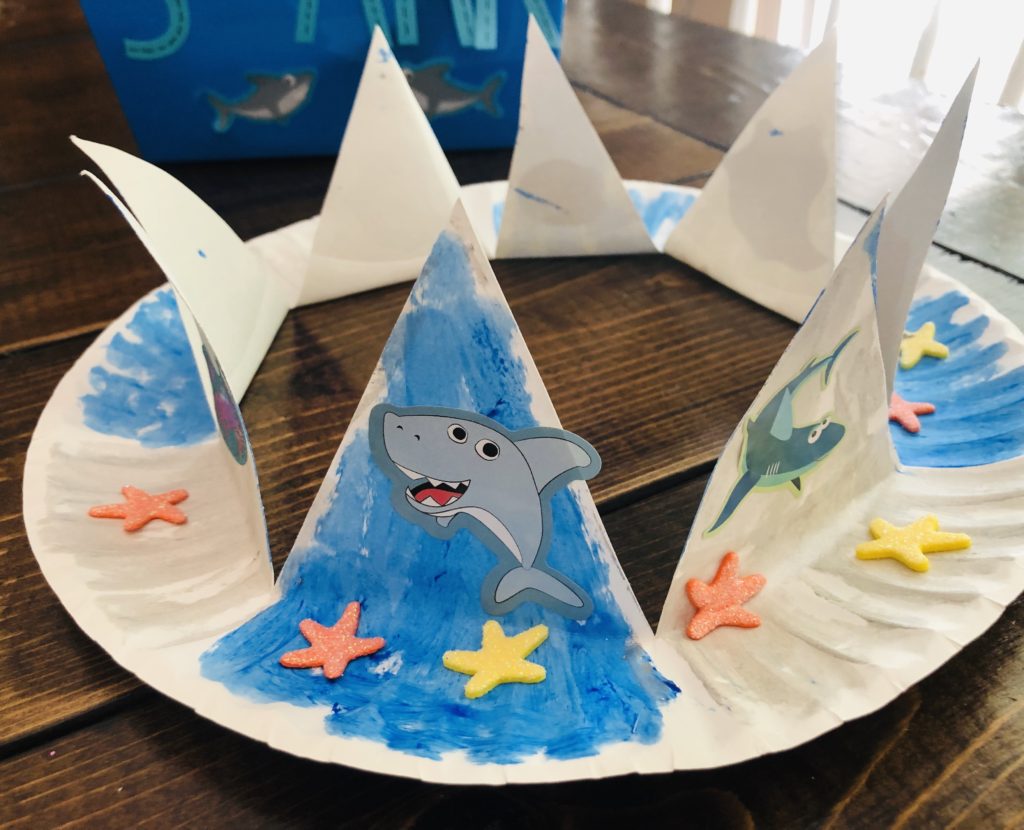 Shark Paper Plate Crown Craft