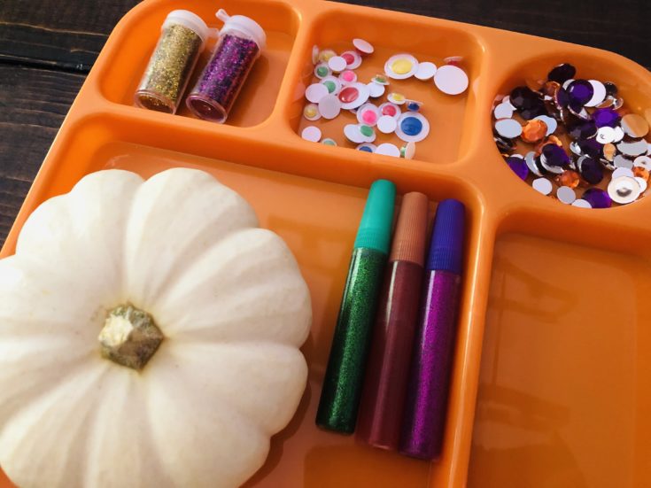 Pumpking Painting Tray from Dollar Tree Glitter On A Dime