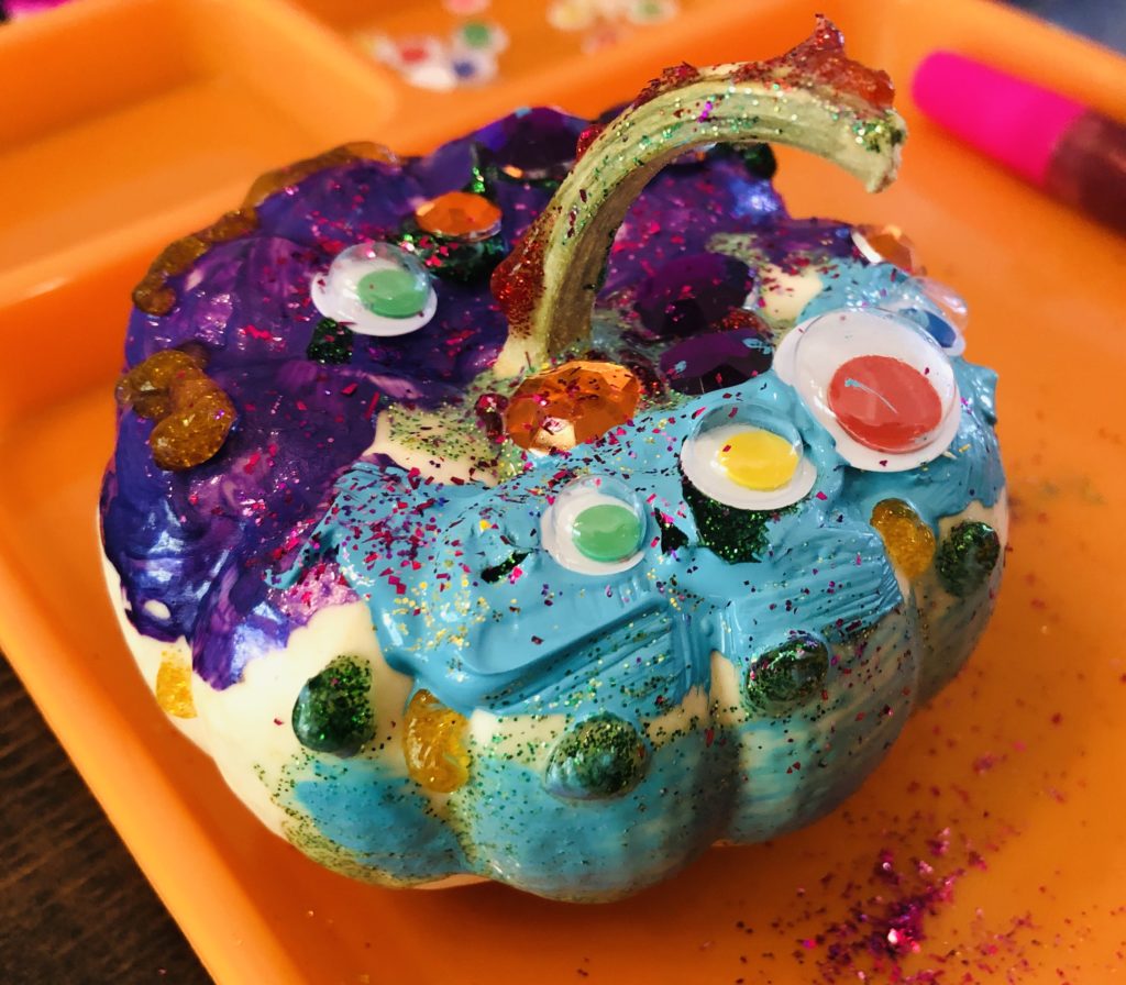 Googly Eye Painted Pumpkin