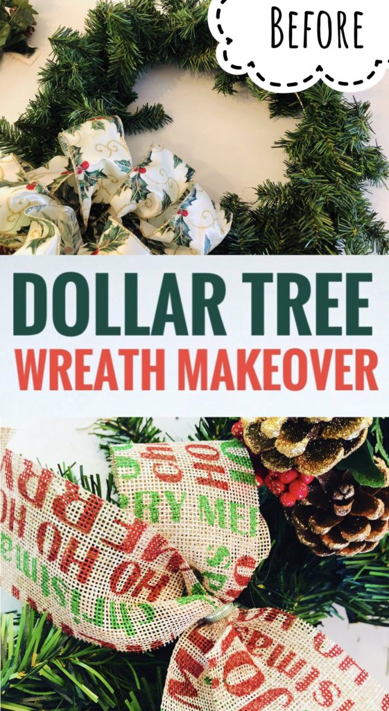 Dollar Tree Christmas Wreath Makeover