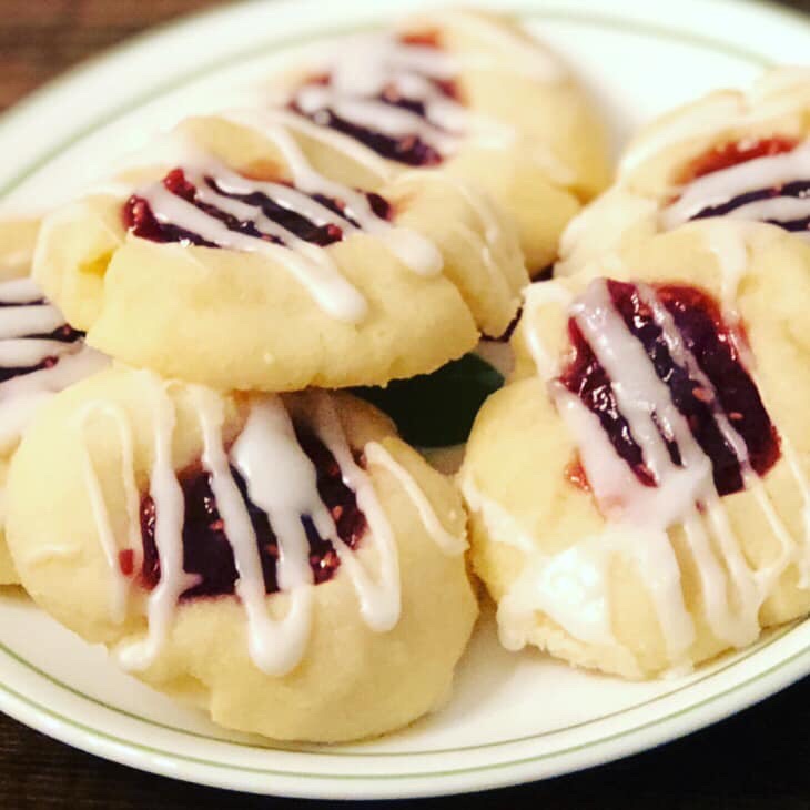 Buttery Almond Thumbprint Cookies