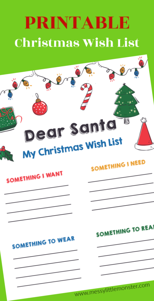 Free Printable Santa Lists and Letters Glitter On A Dime