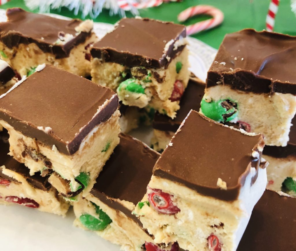 Peanut Butter M&M Cookie Dough Fudge