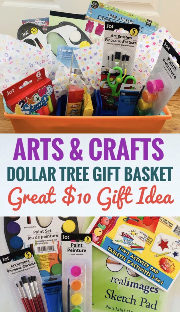 Arts & Crafts Dollar Tree Gift Basket for Kids