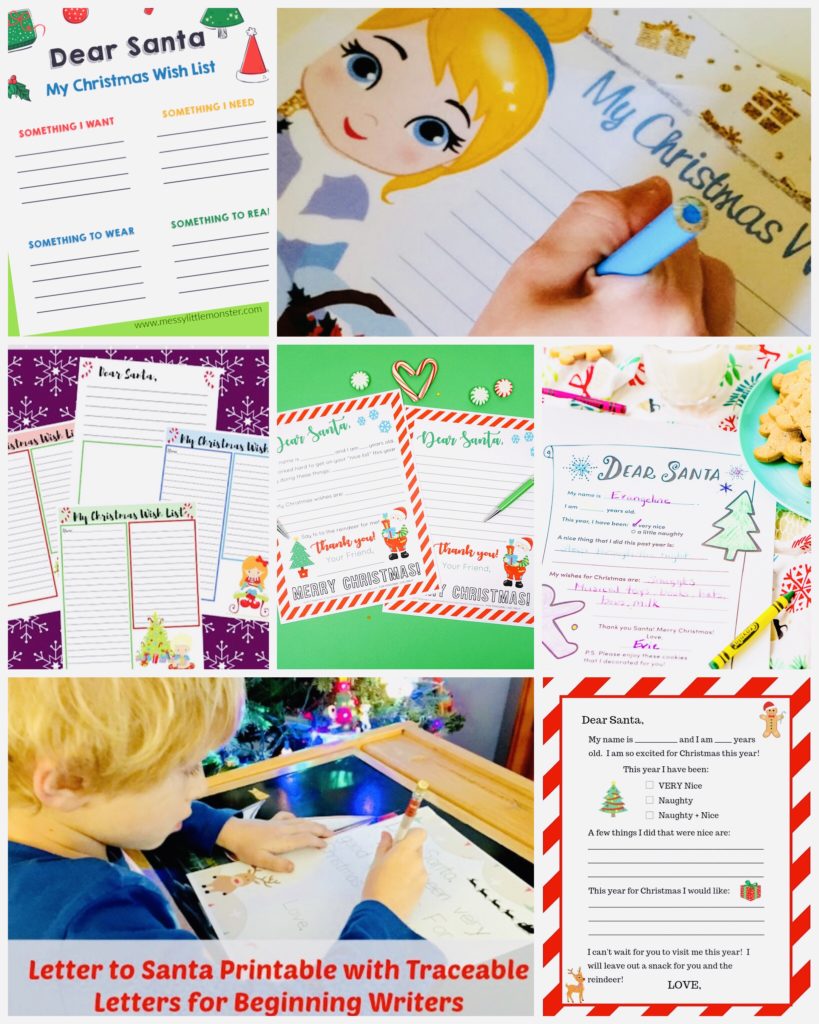 Free Printable Santa Lists and Letters