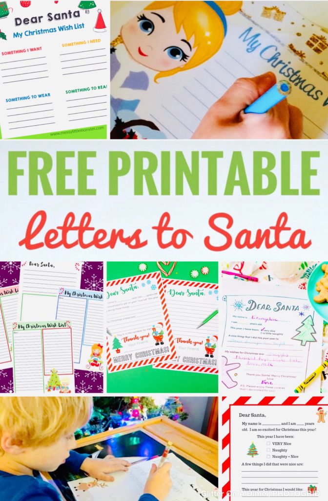 Free Printable Santa Lists and Letters