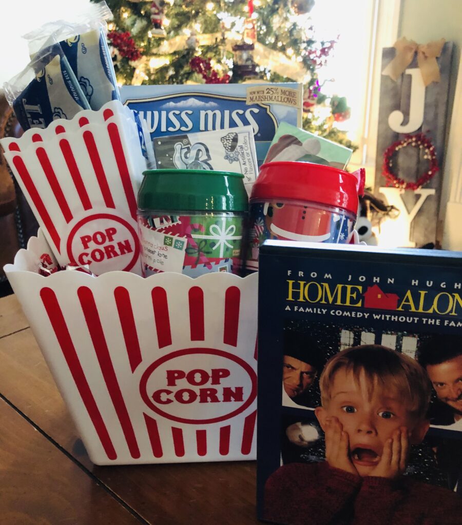 Dollar Tree Movie Night Gift Basket 