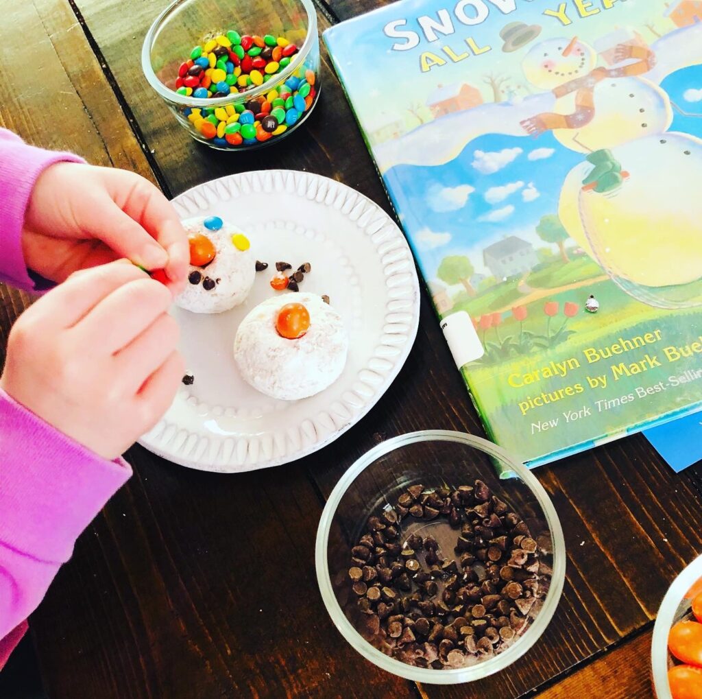 Snowman Donut Snack Craft for Kids