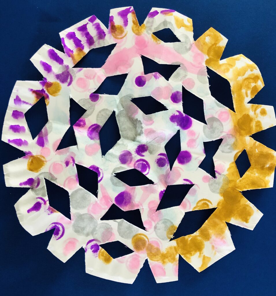 Paper Plate Snowflakes with Dot Markers