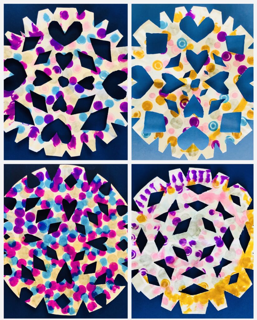 Paper Plate Snowflakes with Dot Markers