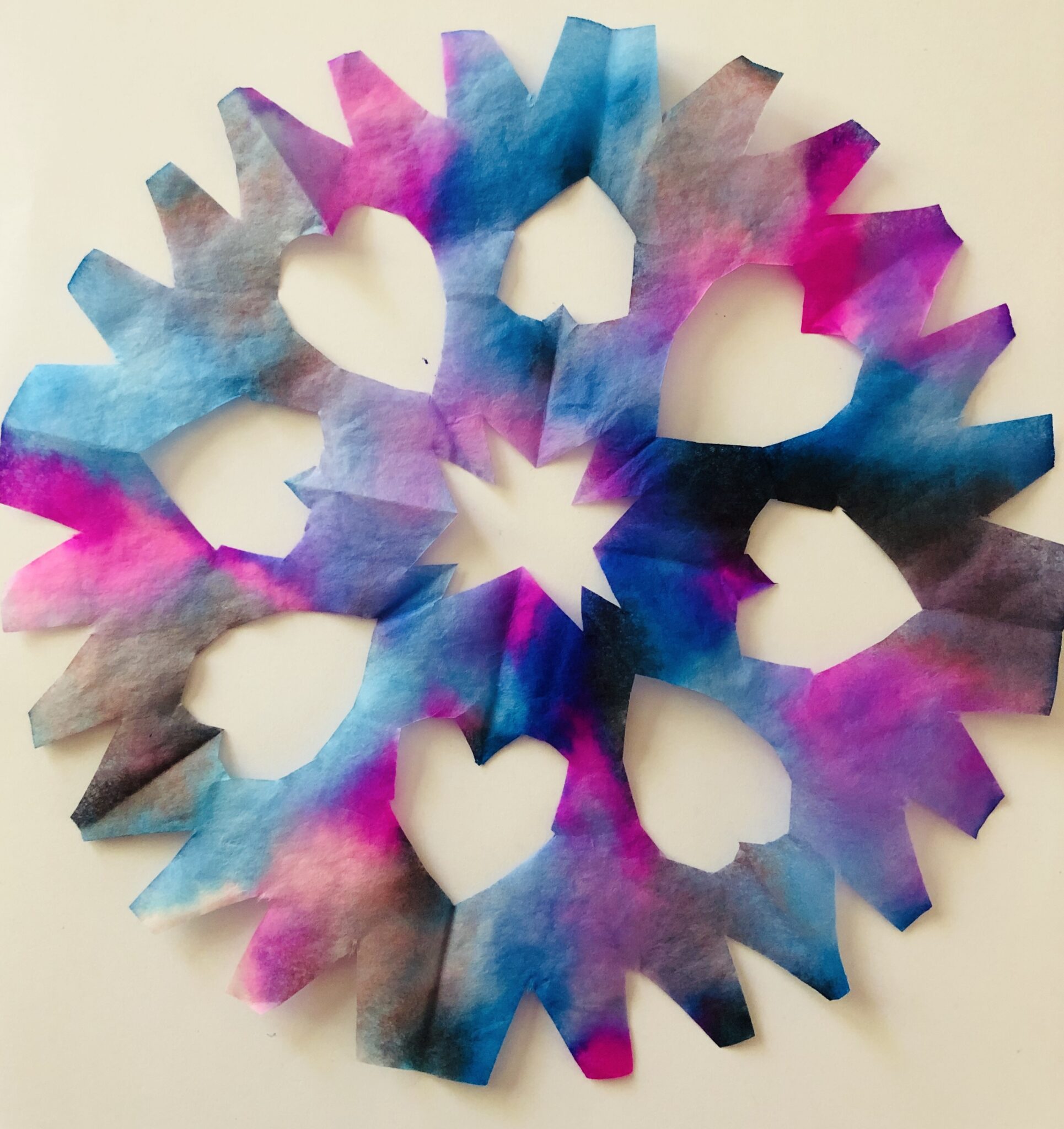 Make Coffee Filter Snowflakes With Washable Markers Glitter On A Dime