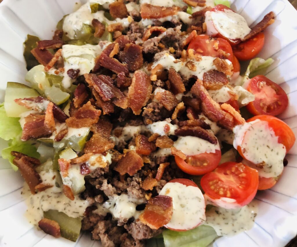 Whole 30 Bacon Ranch Burger Salad