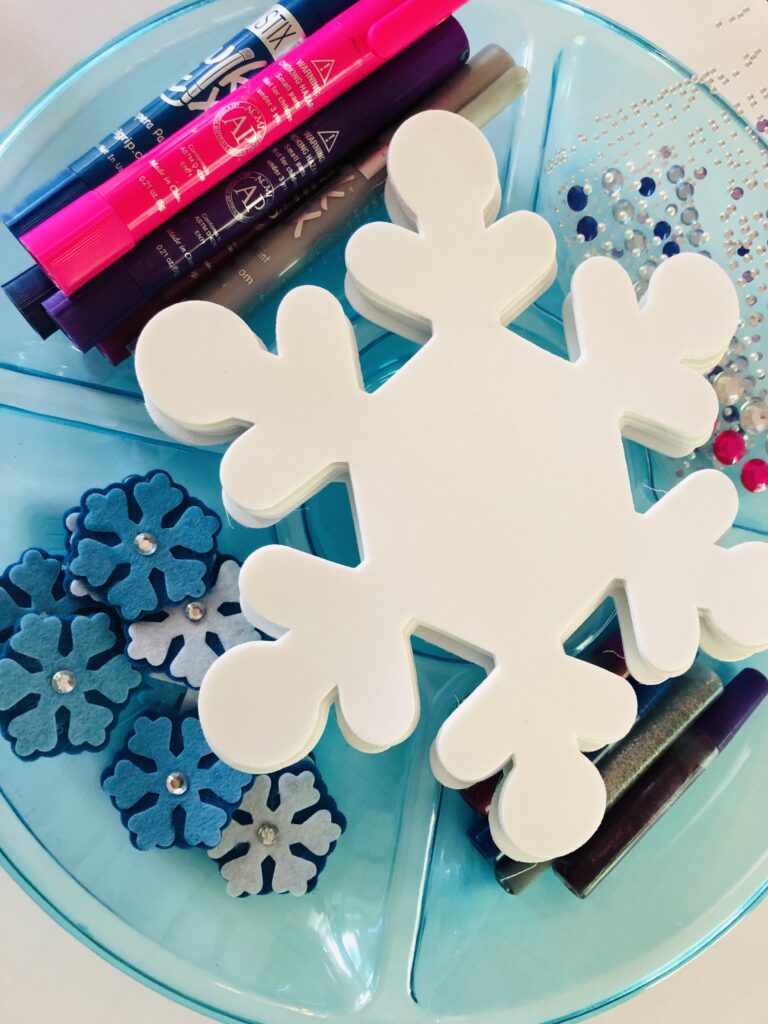 Easy Foam Snowflake Craft For Kids Glitter On A Dime easy-foam-snowflake-craft-for-kids-glitter-on-a-dime