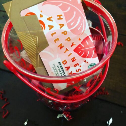 Dollar Tree Valentine Bucket and Gift Card Holder Glitter On A Dime