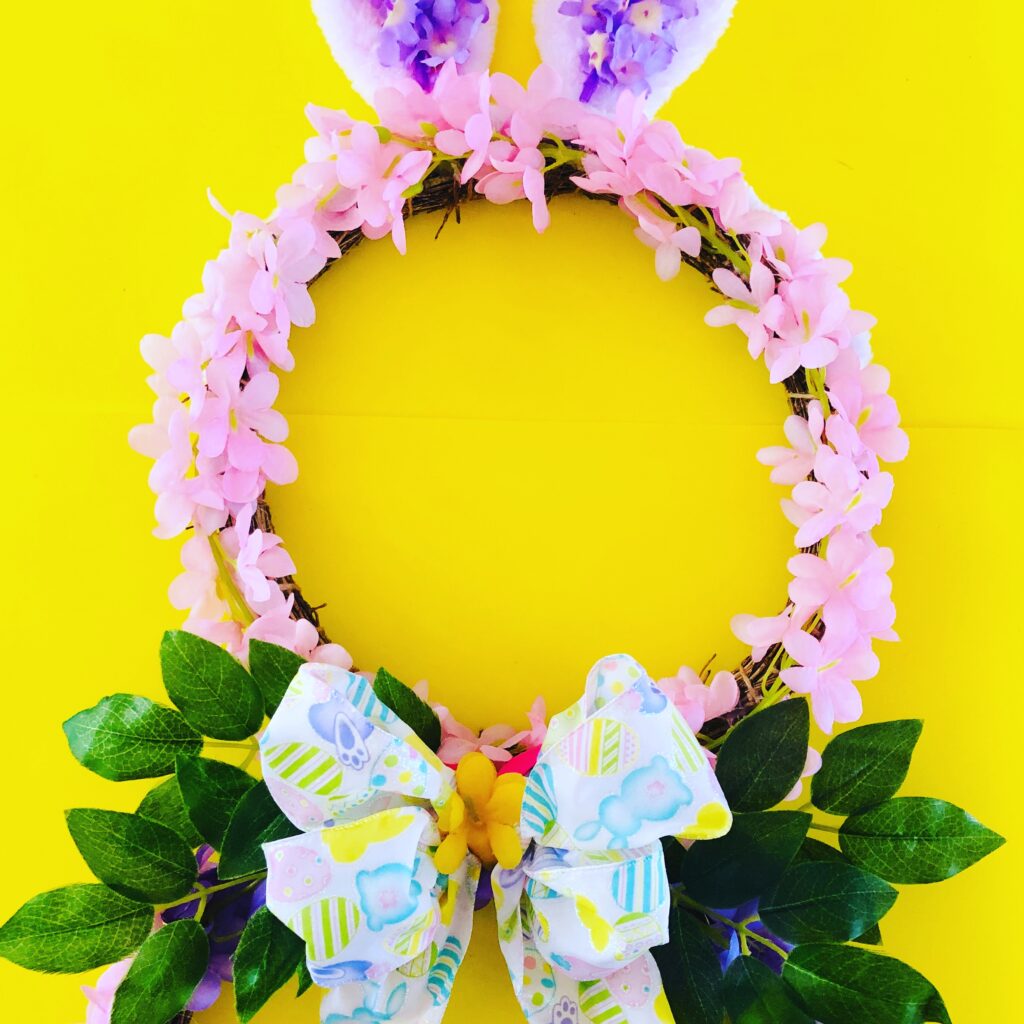 DIY Dollar Tree Easter Bunny Wreath Craft