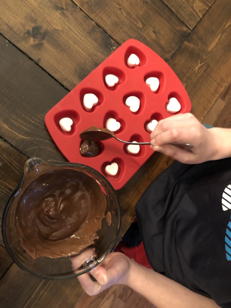 Making Valentine Hot Cocoa Sticks with Kids