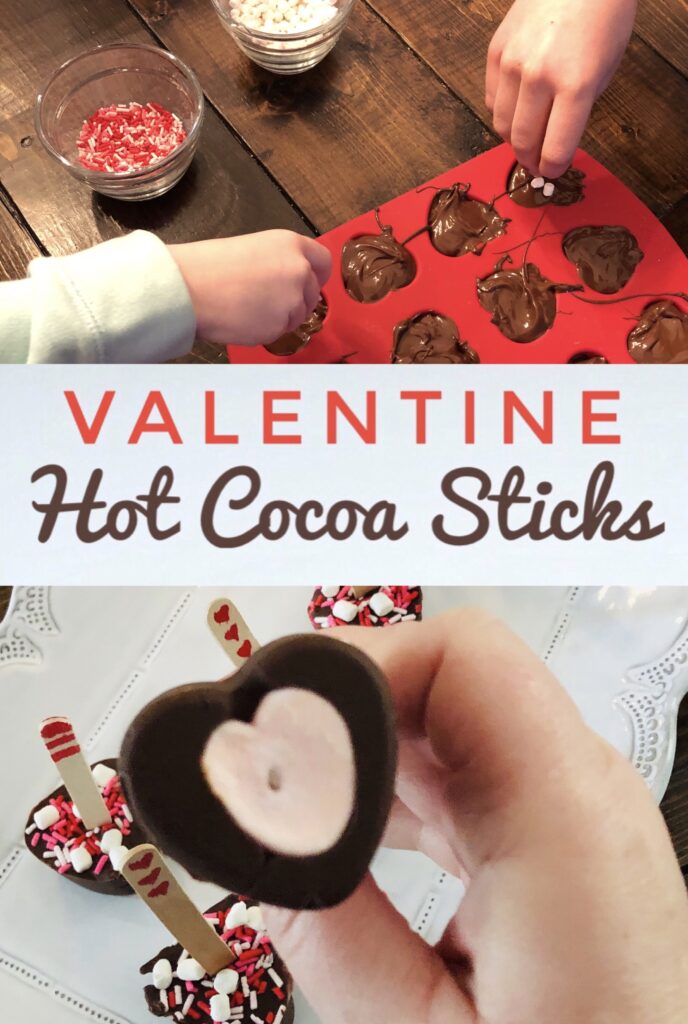 Make Valentine Hot Chocolate Sticks with the kids for a fun treat! These make great Valentine's Day party favors and gifts for friends.