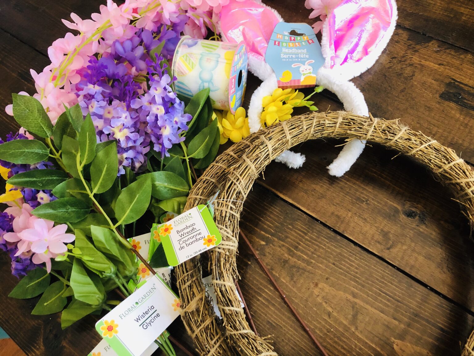 DIY Easter Bunny Wreath {Dollar Tree Craft} Glitter On A Dime