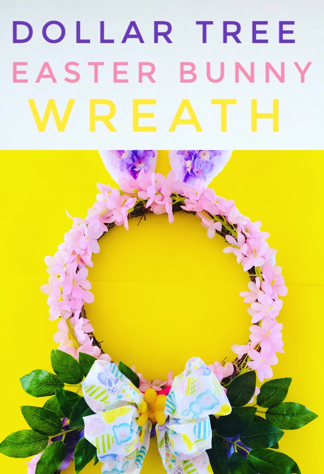 DIY Easter Bunny Wreath {Dollar Tree Craft} - Glitter On A Dime