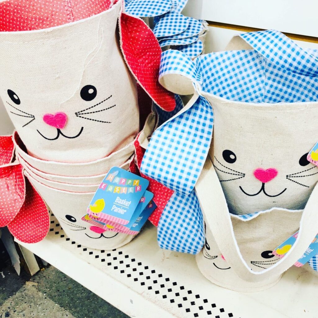 Dollar Tree Bunny Burlap Baskets