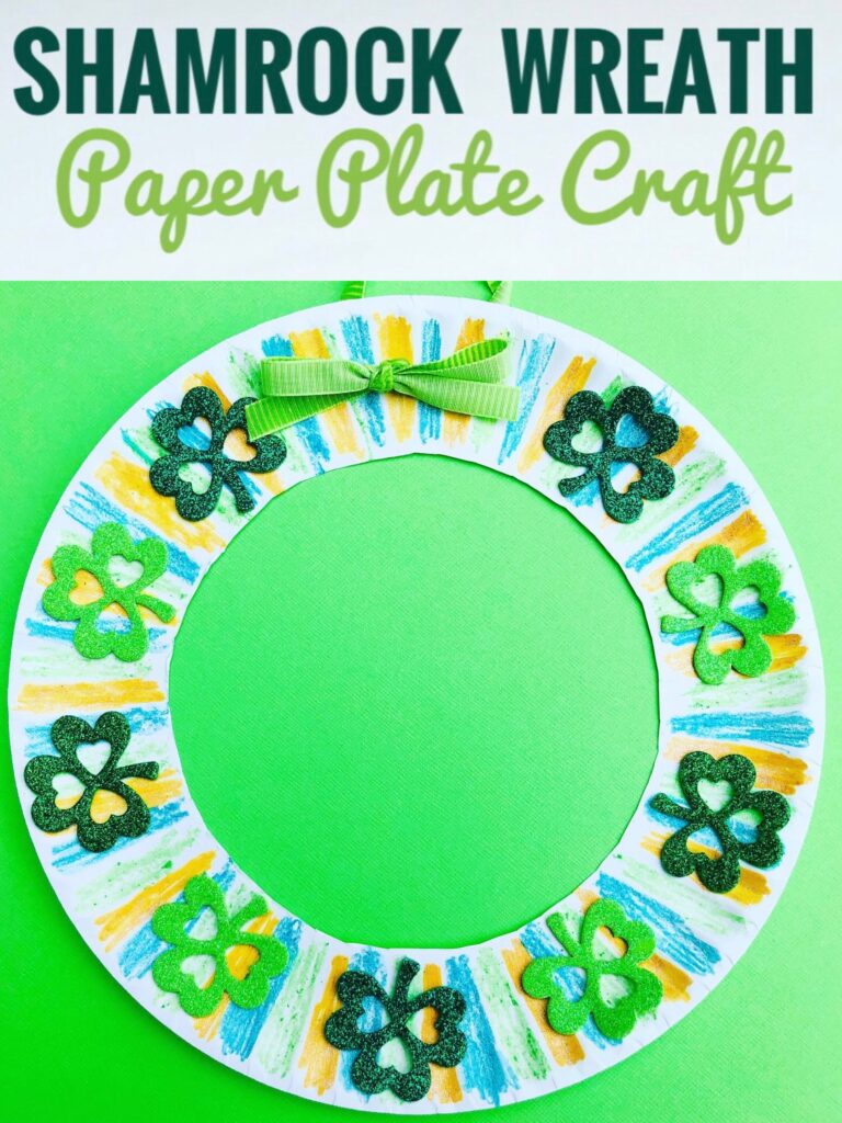 Shamrock Wreath Paper Plate Craft for Kids