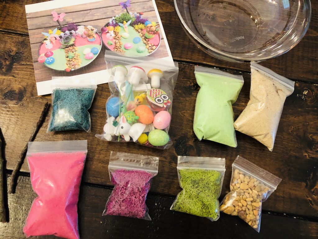 Supplies for fairy garden kit