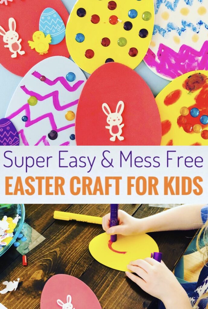 Super Easy and Mess Free Easter Craft for Kids using foam shapes