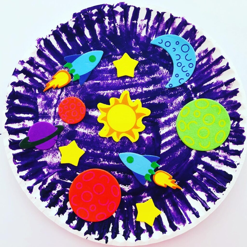 Paper Plate Spin Art Planets - Craftulate