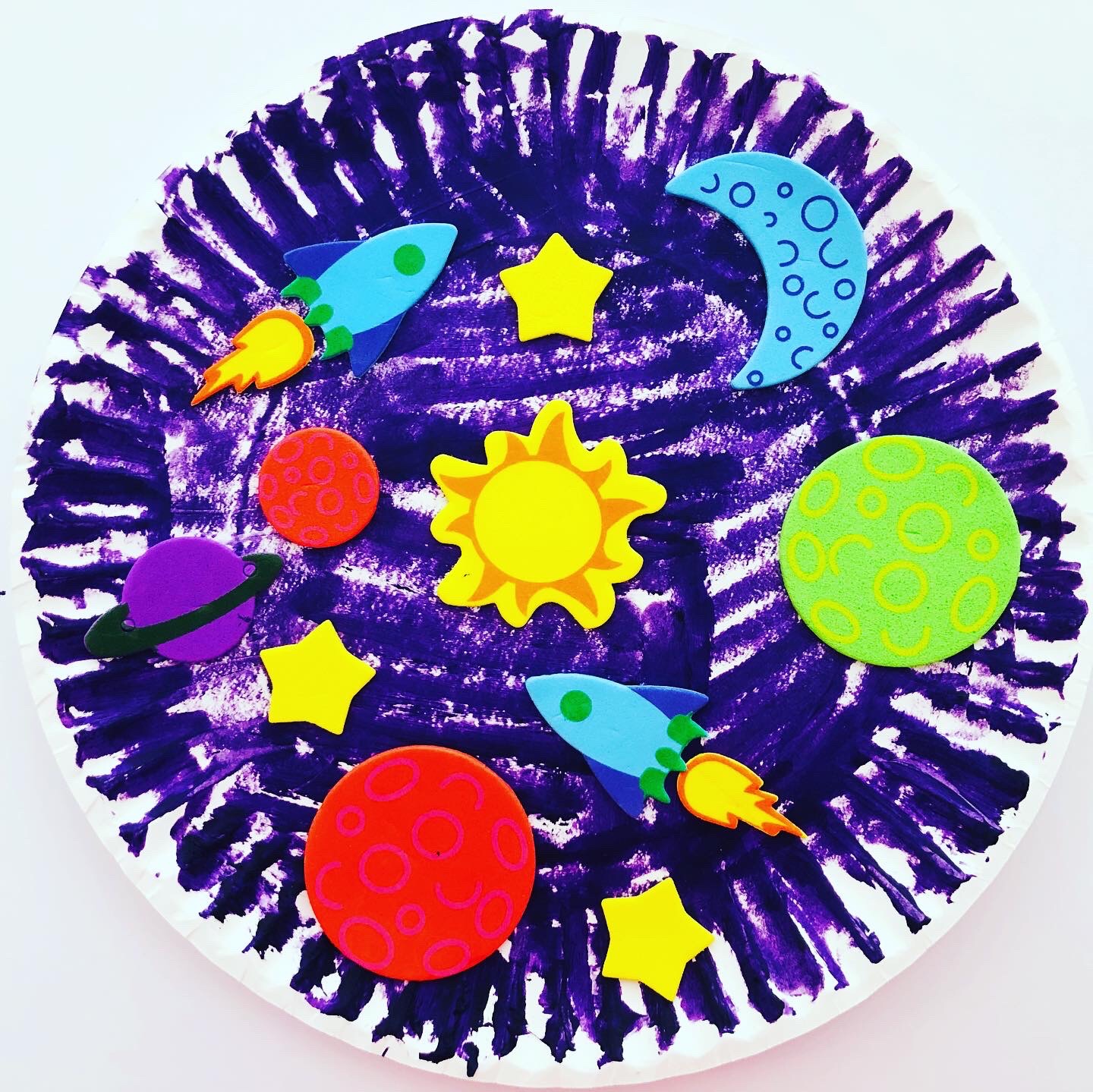 Simple Space Themed Paper Plate